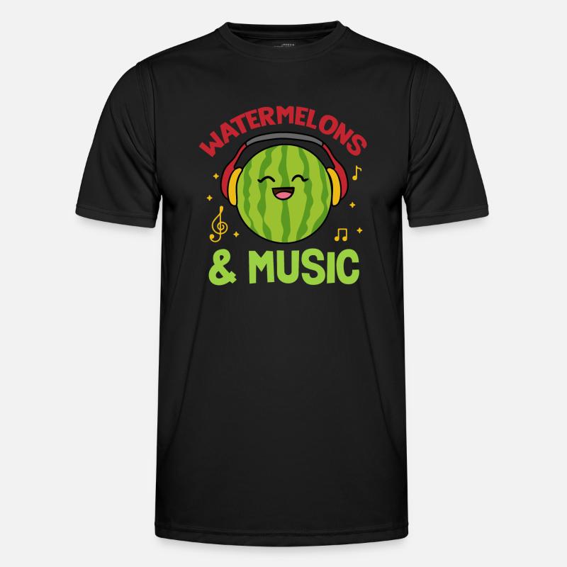 Pastèques et notes de musique Musicien Fruit d'été T-shirt sport Homme