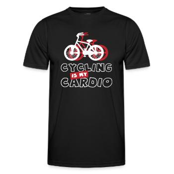 Le cyclisme comme cardio-mobilité | Bicycle Hobby - T-shirt sport Homme - noir - Devant - AI Model Male 178 dark (178cm)