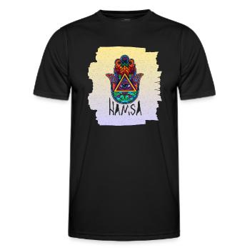 Yoga Namaste Curse Protection Bouddhisme hindou - T-shirt sport Homme - noir - Devant - AI Model Male 178 dark (178cm)