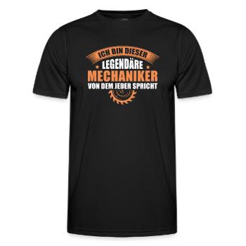 Schreiner Tischler Legendärer Holzmechaniker - Männer Funktions-T-Shirt - Schwarz - Vorne - AI Model Male 178 dark (178cm)