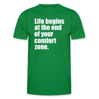 La vie commence citation - T-shirt sport Homme - vert - Devant - AI Model Male 178 dark (178cm)