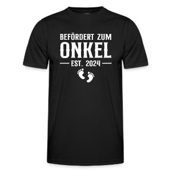 Befördert zum Onkel 2024 Schwangerschaftsverkündun - Männer Funktions-T-Shirt - Schwarz - Vorne - AI Model Male 178 dark (178cm)