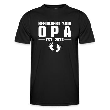 Schwangerschaftsverkündung 2023 Werdender Opa - Männer Funktions-T-Shirt - Schwarz - Vorne - AI Model Male 178 dark (178cm)