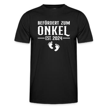 Onkel 2024 Schwangerschaft ankündigen - Männer Funktions-T-Shirt - Schwarz - Vorne - AI Model Male 178 dark (178cm)
