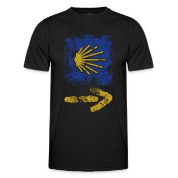 Buen Camino - Camino de Santiago - Pèlerinage - Santiago - T-shirt sport Homme - noir - Devant - AI Model Male 178 dark (178cm)
