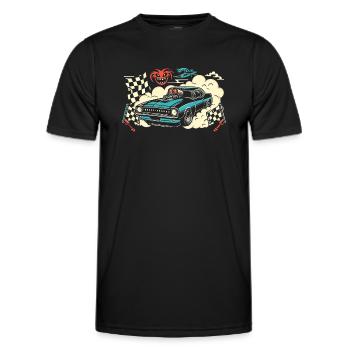 Course de voitures de dragsters - Cadeau pour les fans de sport automobile ! - T-shirt sport Homme - noir - Devant - AI Model Male 178 dark (178cm)