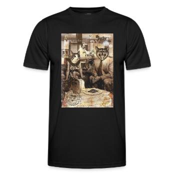 cats/Katzen - Männer Funktions-T-Shirt - Schwarz - Vorne - AI Model Male 178 dark (178cm)