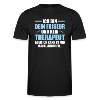 Frisör und kein Therapeut Friseur - Männer Funktions-T-Shirt - Schwarz - Vorne - AI Model Male 178 dark (178cm)