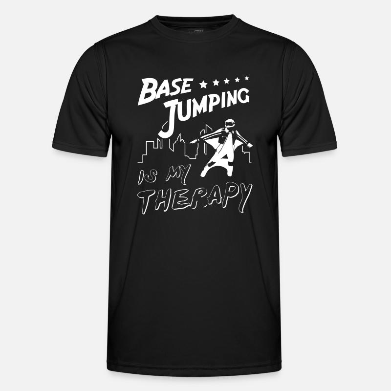 Base Jumping is My Therapy - Men's Functional T-Shirt - black
