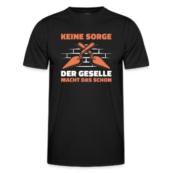 Handwerk Gesellenprüfung Maurer Geselle Geschenk - Männer Funktions-T-Shirt - Schwarz - Vorne - AI Model Male 178 dark (178cm)