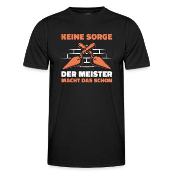 Handwerk Meisterprüfung Maurer Meister Geschenk - Männer Funktions-T-Shirt - Schwarz - Vorne - AI Model Male 178 dark (178cm)