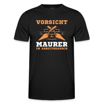 Maurermeister im Arbeitsrausch Maurer - Männer Funktions-T-Shirt - Schwarz - Vorne - AI Model Male 178 dark (178cm)