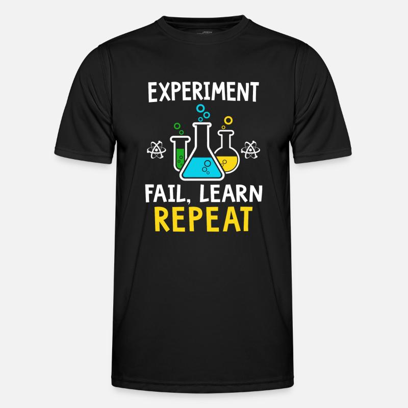 Experiment fail learn repeat - Männer Funktions-T-Shirt - Schwarz