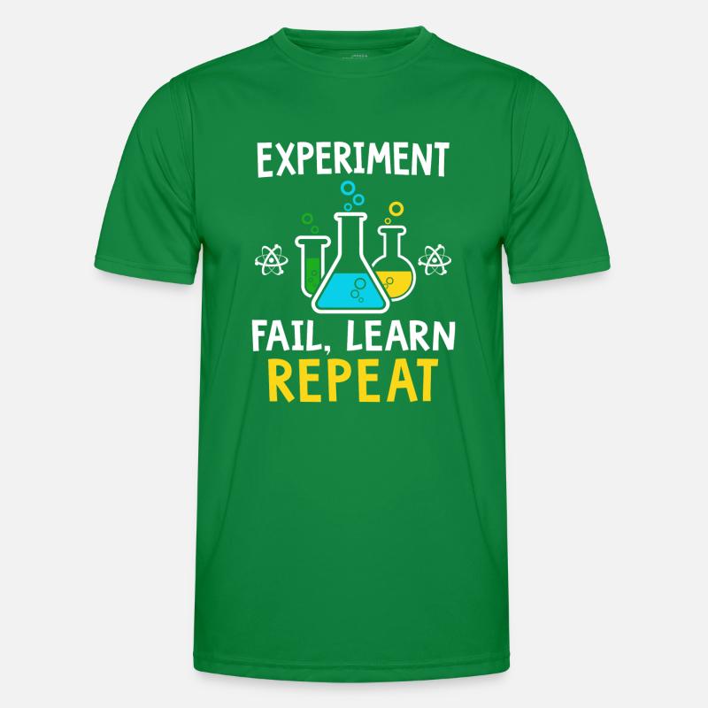 Experiment fail learn repeat Männer Funktions-T-Shirt