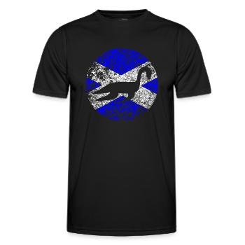 Drapeau écossais du monstre du Loch Ness - T-shirt sport Homme - noir - Devant - AI Model Male 178 dark (178cm)