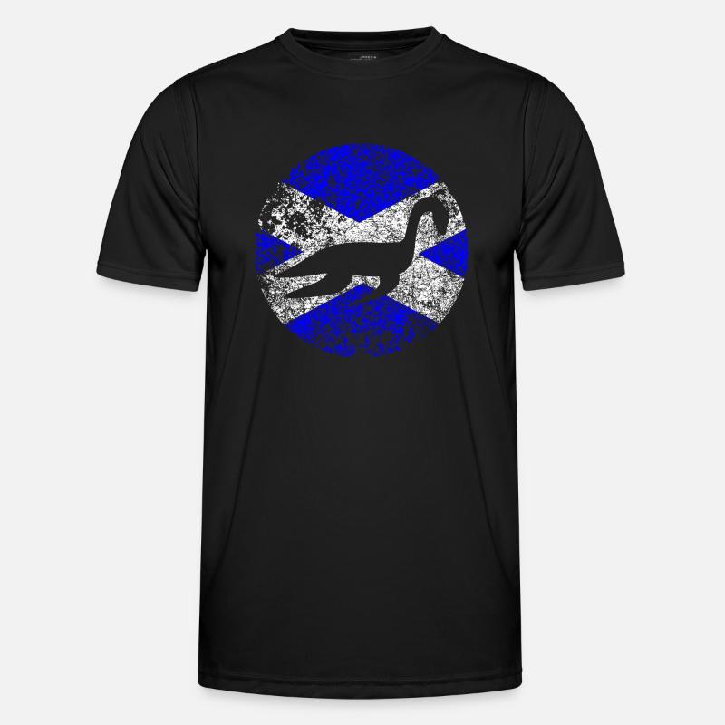 Loch Ness Monster Scottish Flag - Men's Functional T-Shirt - black