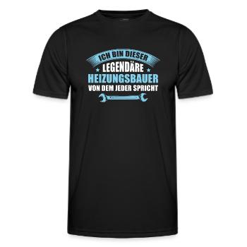 Anlagenmechaniker Legendärer Heizungsbauer - Männer Funktions-T-Shirt - Schwarz - Vorne - AI Model Male 178 dark (178cm)