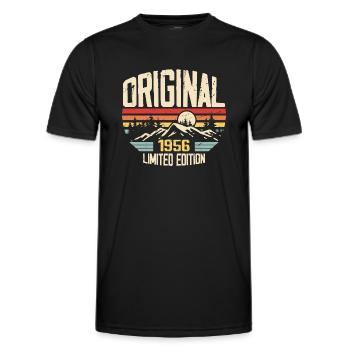 Nostalgic 1956 Birthday Present 1956 - Men's Functional T-Shirt - black - Front - AI Model Male 178 dark (178cm)