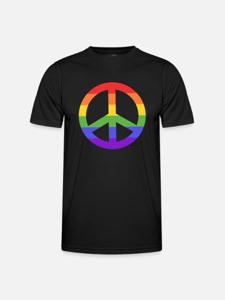 Peace Sign Hippie - Männer Funktions-T-Shirt - Schwarz
