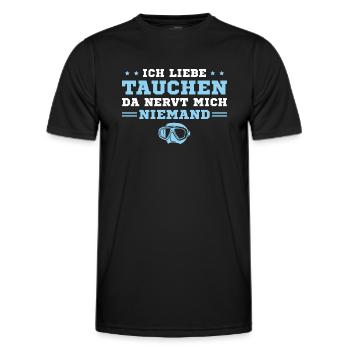 Tauchen Da nervt mich niemand Tauchsport - Männer Funktions-T-Shirt - Schwarz - Vorne - AI Model Male 178 dark (178cm)