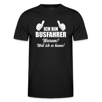 Bus fahren Linienbus Busfahrer - Männer Funktions-T-Shirt - Schwarz - Vorne - AI Model Male 178 dark (178cm)