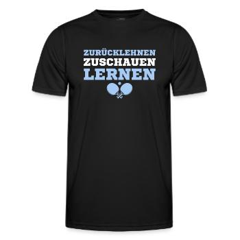 Zurücklehnen Zuschauen Lernen Tischtennis - Männer Funktions-T-Shirt - Schwarz - Vorne - AI Model Male 178 dark (178cm)