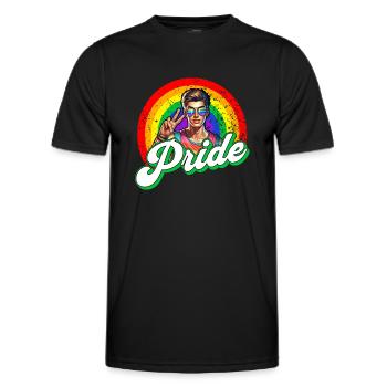 Pride Gay CSD Love LGBTQ Farben des Regenbogens - Männer Funktions-T-Shirt - Schwarz - Vorne - AI Model Male 178 dark (178cm)