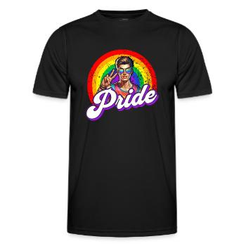 Pride Gay CSD Love LGBTQ Farben des Regenbogens - Männer Funktions-T-Shirt - Schwarz - Vorne - AI Model Male 178 dark (178cm)