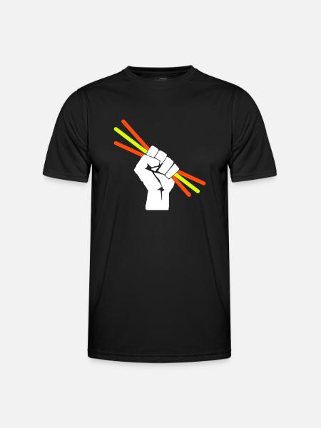 Leuchtstäbchen - Knicklicht - Faust - Männer Funktions-T-Shirt - Schwarz