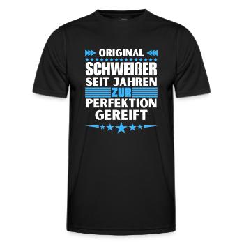 Welder matured to perfection - Men's Functional T-Shirt - black - Front - AI Model Male 178 dark (178cm)