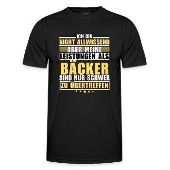 Des performances inégalées en tant que boulanger - T-shirt sport Homme - noir - Devant - AI Model Male 178 dark (178cm)