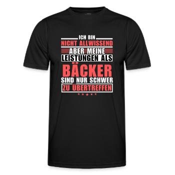 Des performances inégalées en tant que boulanger - T-shirt sport Homme - noir - Devant - AI Model Male 178 dark (178cm)