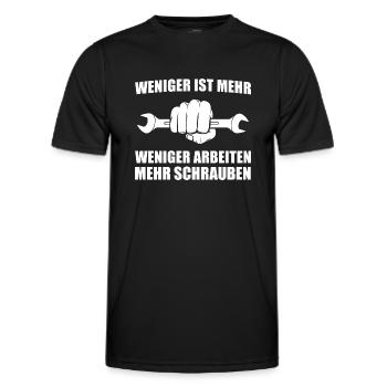 Tuning Weniger Arbeiten Mehr Schrauben - Männer Funktions-T-Shirt - Schwarz - Vorne - AI Model Male 178 dark (178cm)
