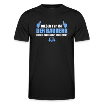 Der Bauherr hat immer Recht Hausbau - Männer Funktions-T-Shirt - Schwarz - Vorne - AI Model Male 178 dark (178cm)
