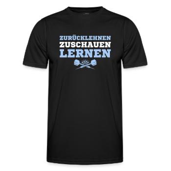 Zurücklehnen Zuschauen Lernen Dartspieler - Männer Funktions-T-Shirt - Schwarz - Vorne - AI Model Male 178 dark (178cm)