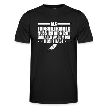 Fußballtrainer Humor Sportverein Trainer - Männer Funktions-T-Shirt - Schwarz - Vorne - AI Model Male 178 dark (178cm)