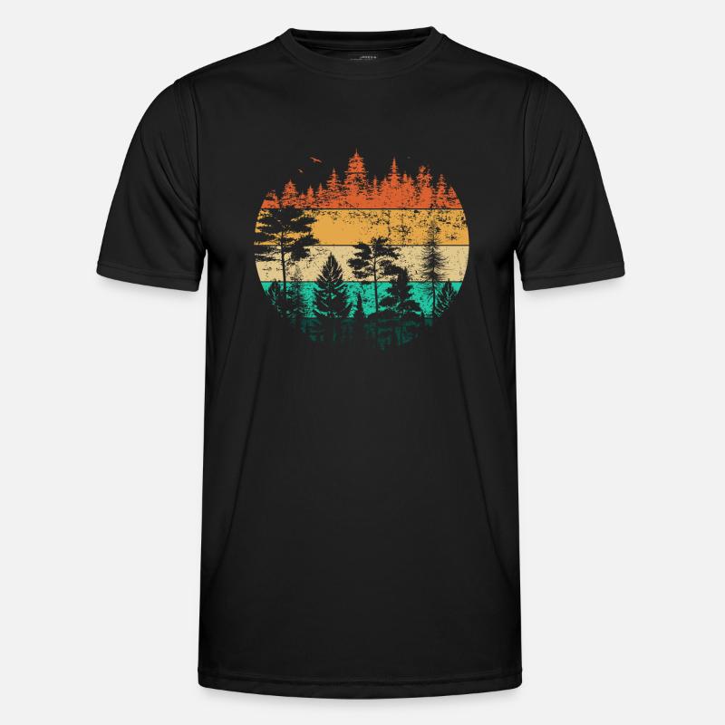 Jäger Bergsteiger Wanderer Abenteuer - Männer Funktions-T-Shirt - Schwarz