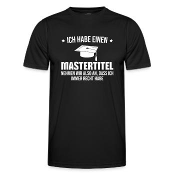 Mastertitel Abschluss Masterprüfung Master - Männer Funktions-T-Shirt - Schwarz - Vorne - AI Model Male 178 dark (178cm)