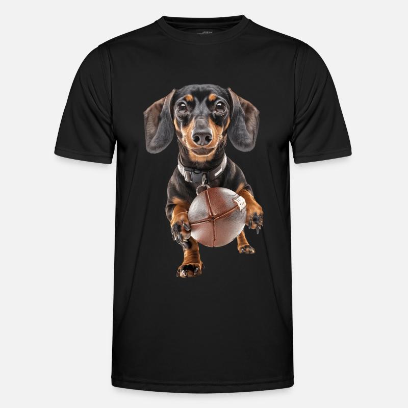 Dackel - Männer Funktions-T-Shirt - Schwarz