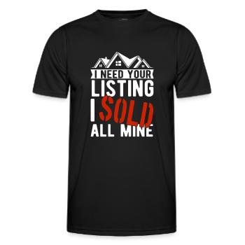 Agent immobilier Courtier Courtier Maison Vendeur - T-shirt sport Homme - noir - Devant - AI Model Male 178 dark (178cm)