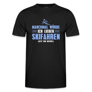 Skifahren Spruch Wintersportler Skifahrer - Männer Funktions-T-Shirt - Schwarz - Vorne - AI Model Male 178 dark (178cm)