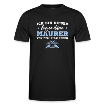 Handwerk Humor Legendärer Maurer - Männer Funktions-T-Shirt - Schwarz - Vorne - AI Model Male 178 dark (178cm)