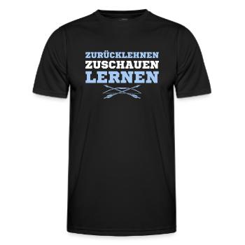 Zurücklehnen Zuschauen Lernen Bogenschießen - Männer Funktions-T-Shirt - Schwarz - Vorne - AI Model Male 178 dark (178cm)