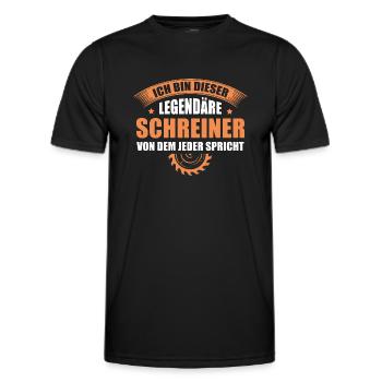 Holzmechaniker Tischler Legendärer Schreiner - Männer Funktions-T-Shirt - Schwarz - Vorne - AI Model Male 178 dark (178cm)