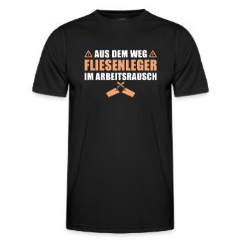 Fliesenleger im Arbeitsrausch Plattenleger - Männer Funktions-T-Shirt - Schwarz - Vorne - AI Model Male 178 dark (178cm)