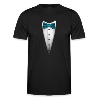 Tuxedo design with Bowtie For Weddings And - Men's Functional T-Shirt - black - Front - AI Model Male 178 dark (178cm)