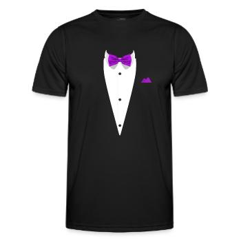 Tuxedo design with Bowtie For Weddings And - Men's Functional T-Shirt - black - Front - AI Model Male 178 dark (178cm)