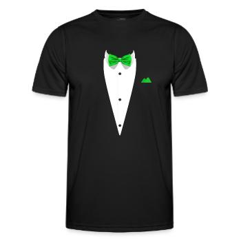 Tuxedo design with Bowtie For Weddings And - Men's Functional T-Shirt - black - Front - AI Model Male 178 dark (178cm)
