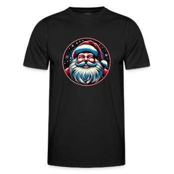 Santa Claus design Funny Gift for Xmas Lovers - Men's Functional T-Shirt - black - Front - AI Model Male 178 dark (178cm)