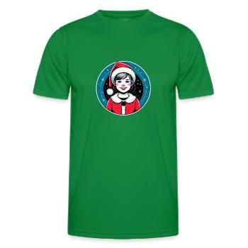 Père Noël fille Illustration Noël drôle - T-shirt sport Homme - vert - Devant - AI Model Male 178 dark (178cm)